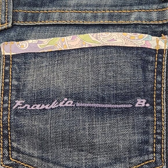 Frankie B Patchwork Edition Boot Cut Low Rise Jeans in size 2 - Picture 8 of 15